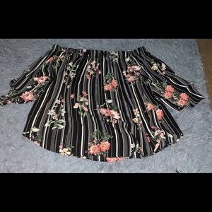 Off the shoulder summer floral top